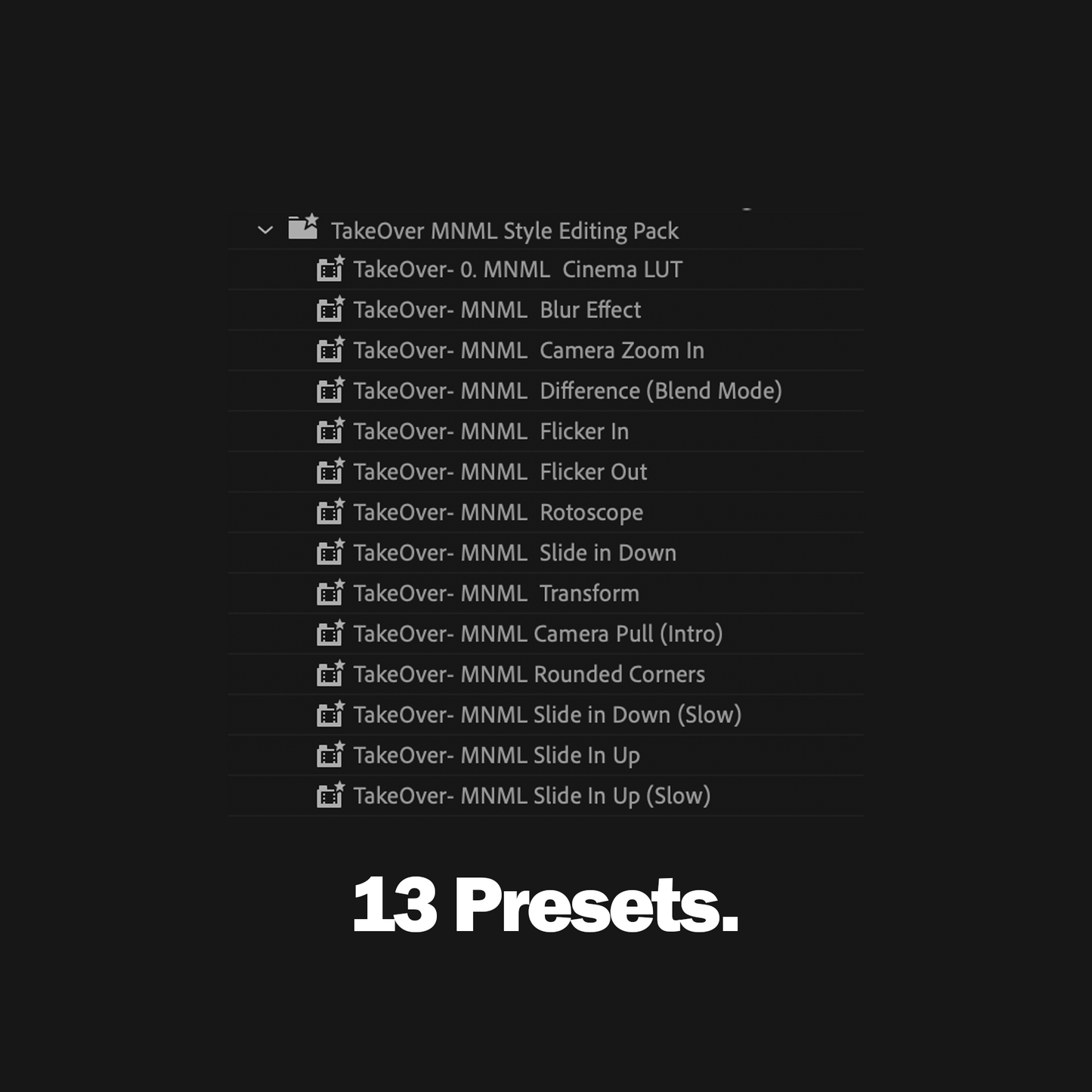 The MINIMAL Preset Pack (Premiere Pro/Davinci Resolve)