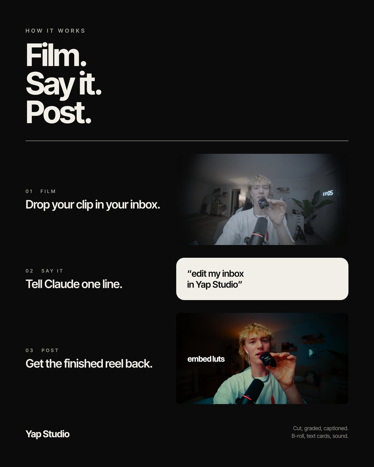 Yap Studio- Your AI editor for cinematic talking-head reels