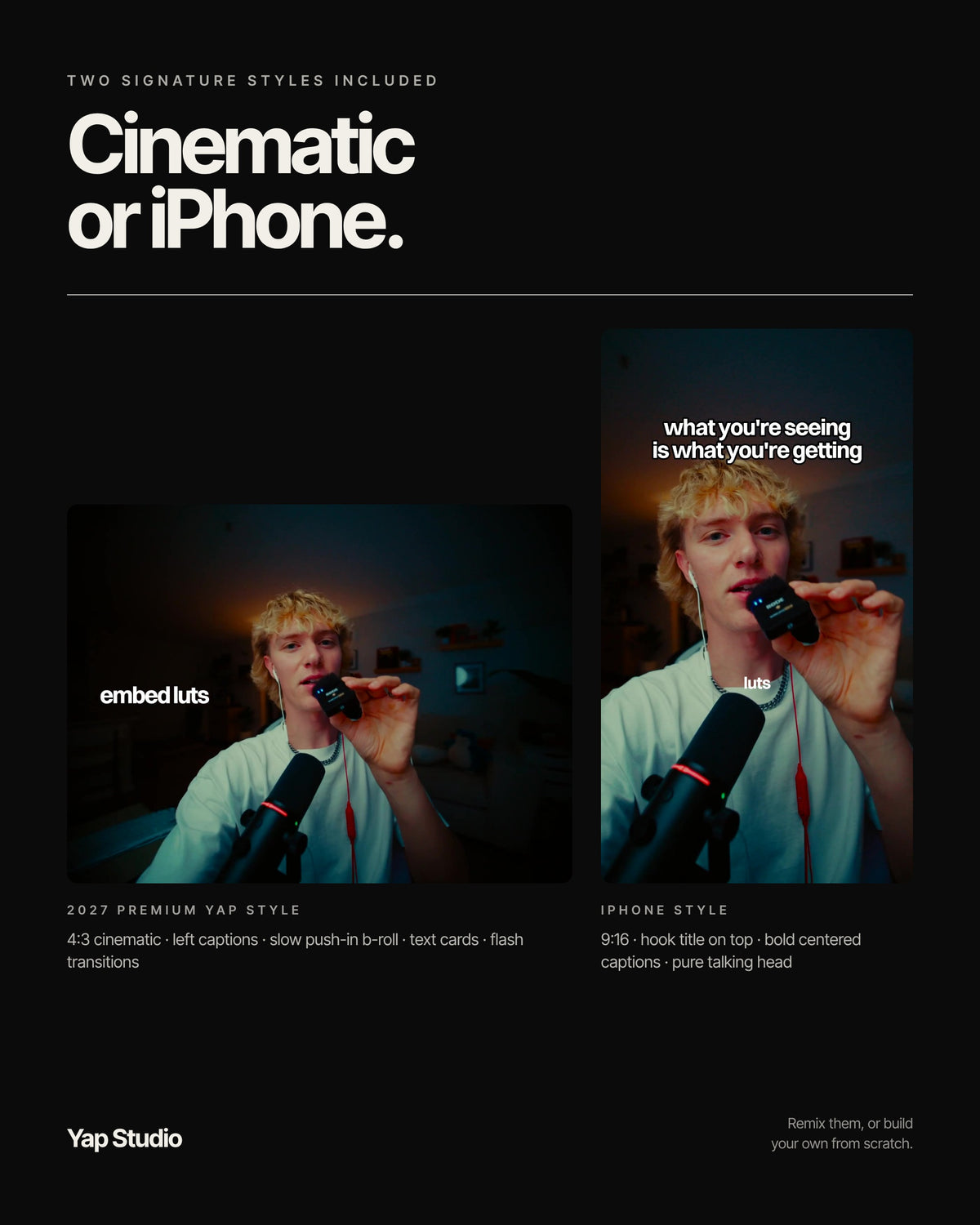 Yap Studio- Your AI editor for cinematic talking-head reels