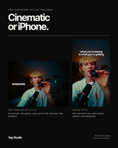 Yap Studio- Your AI editor for cinematic talking-head reels