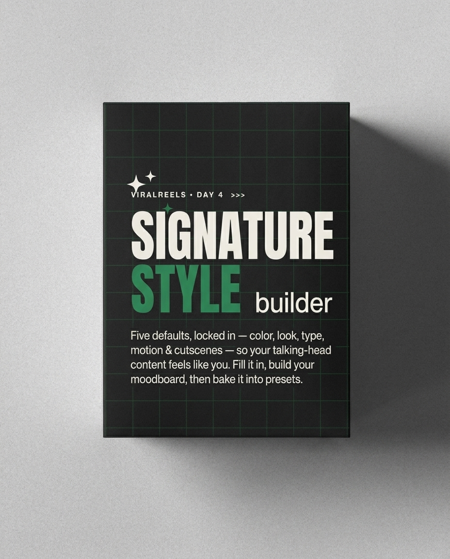Signature Style Builder- Build a Visual Identity For Instagram Reels