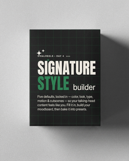 Signature Style Builder- Build a Visual Identity For Instagram Reels