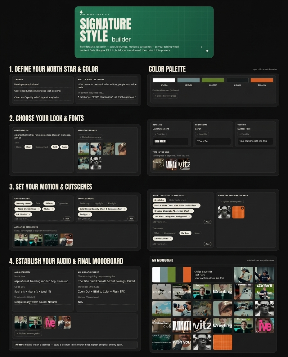 Signature Style Builder- Build a Visual Identity For Instagram Reels